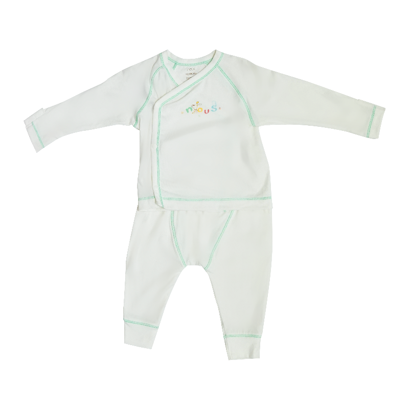 Bộ Cài Dài Nous Petit Lệch W22B25Tw NB HT Chó Mèo Trắng