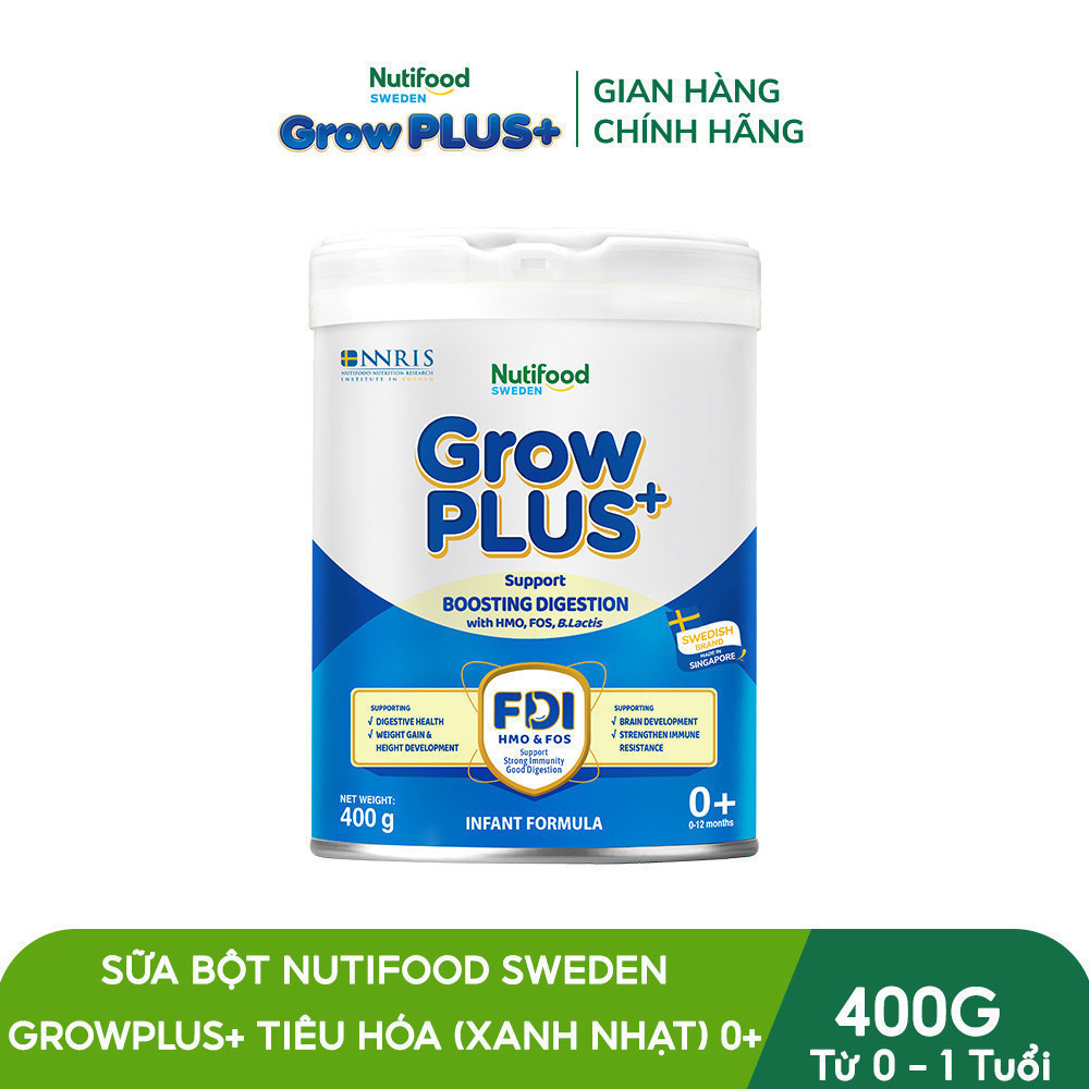 Sữa Bột Nutifood Growplus+ Xanh Nhạt 0+ 400G