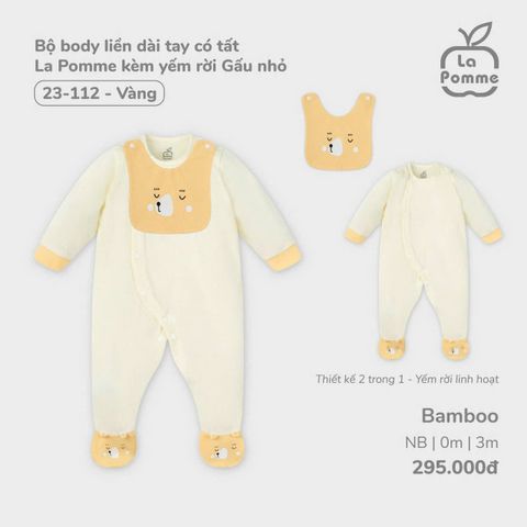 Body Dài La Pomme Liền Tất + Yếm LP23-112 Vàng