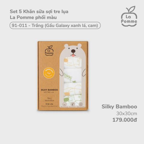 Khăn Sữa Tre La Pomme Gấu Galaxy Xanh Lá