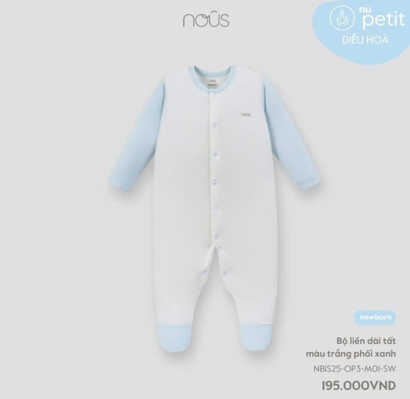 Body Dài Nous Liền Tất Trắng + Xanh NB