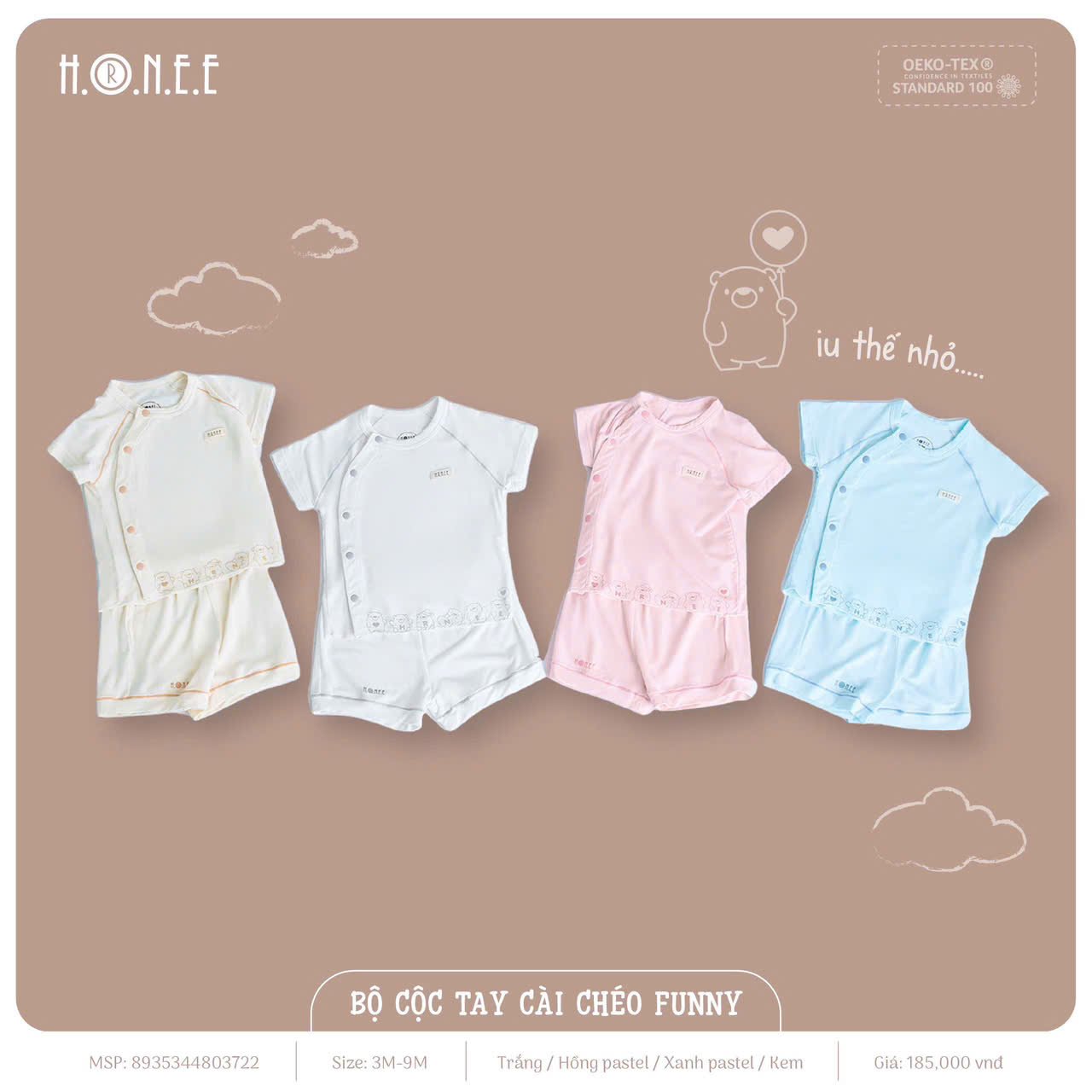Bộ Cài Ngắn Hrnee Funny HT Gấu