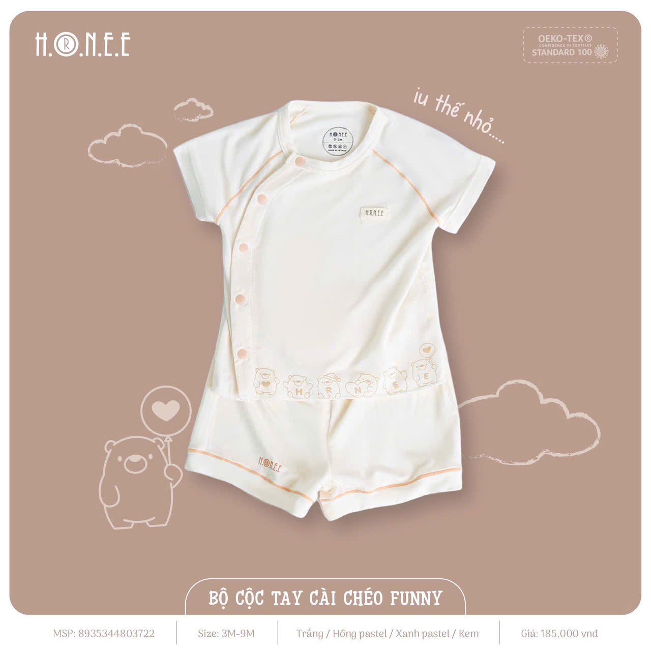 Bộ Cài Ngắn Hrnee Funny HT Gấu