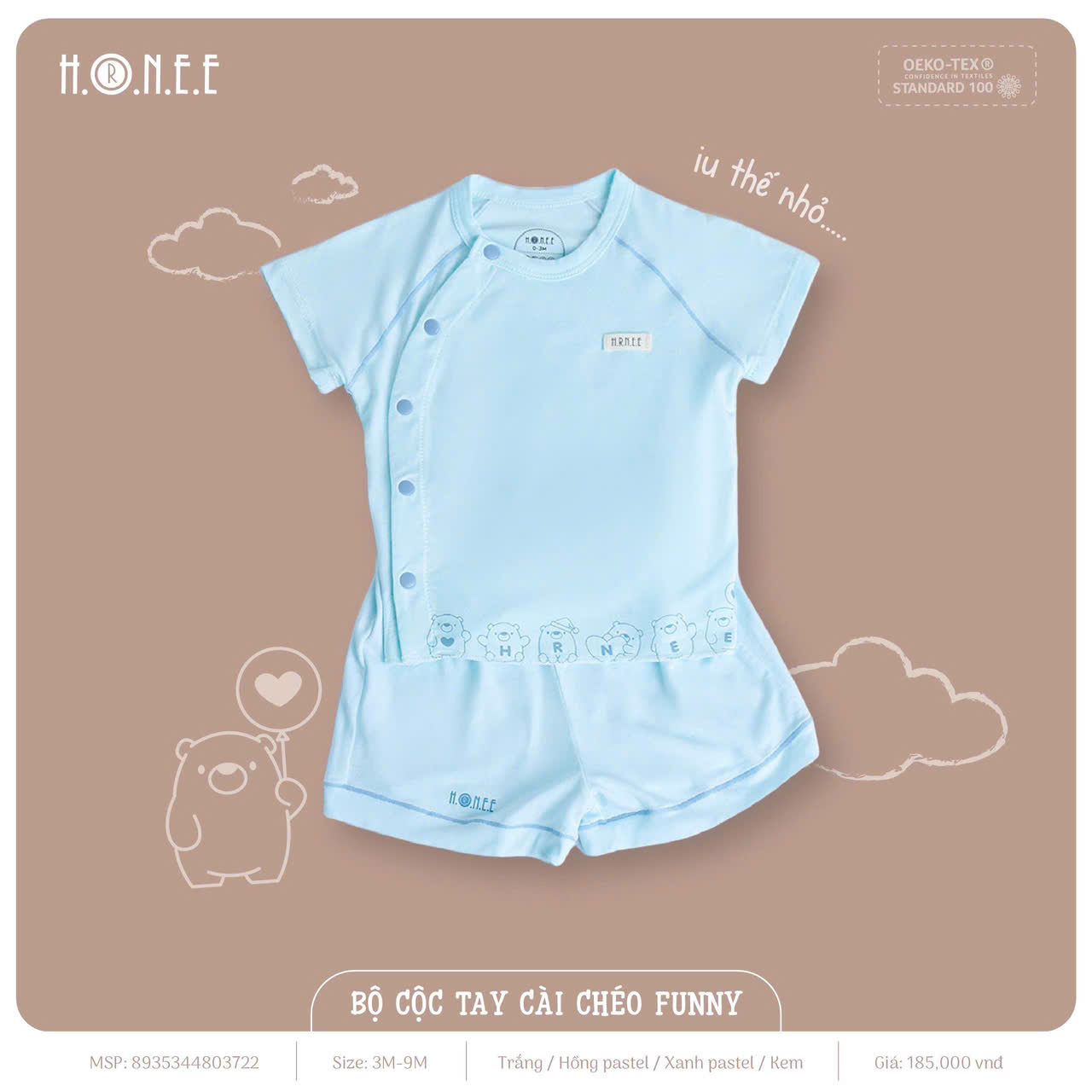 Bộ Cài Ngắn Hrnee Funny HT Gấu