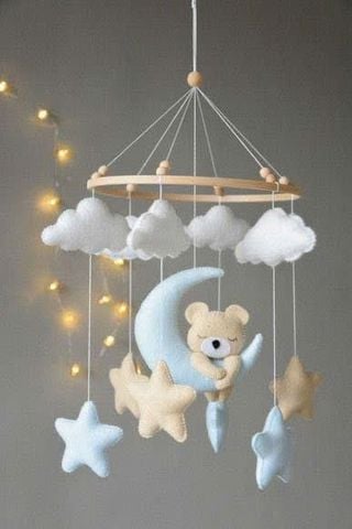Đồ Chơi OT Treo Nôi Nỉ Gấu Mặt Trăng