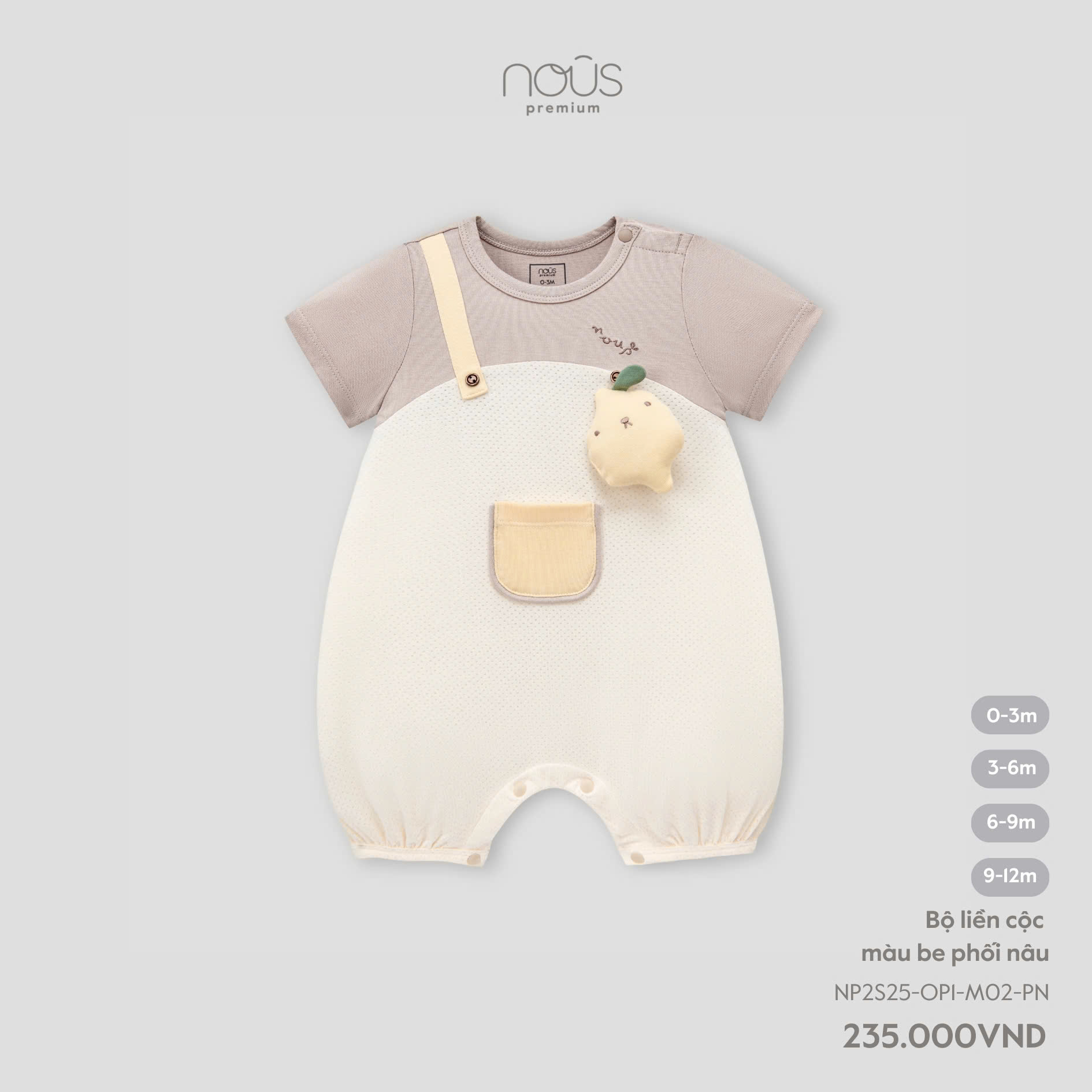 Body Cộc Nous Be Phối Nâu Túi Yếm
