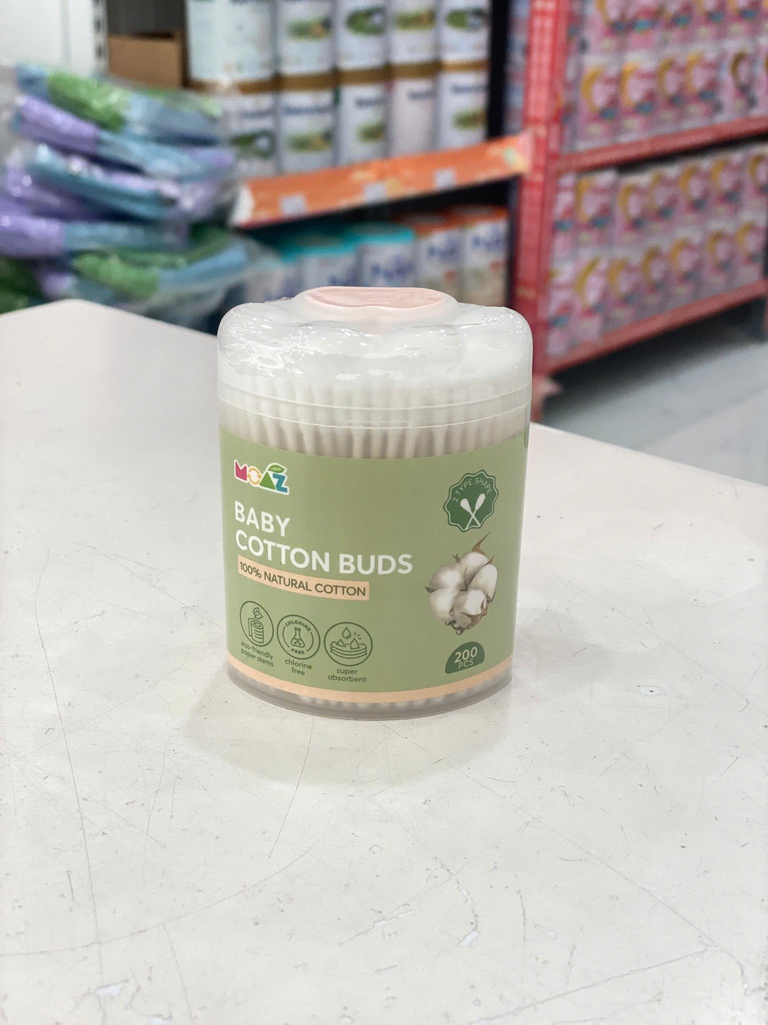 Tăm Bông Moaz Bebe Hộp 200 PCS