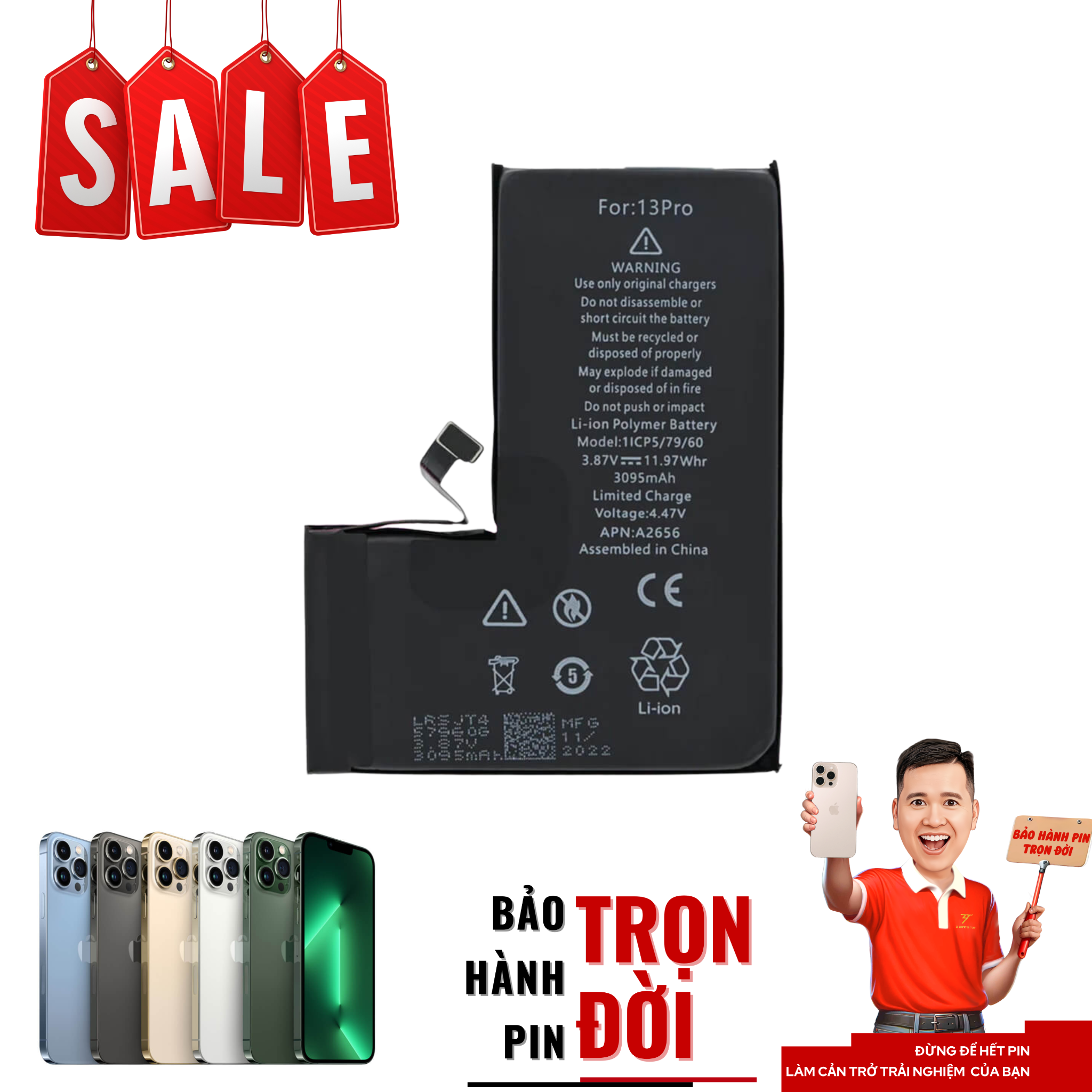  Pin iPhone 13 Pro Max 