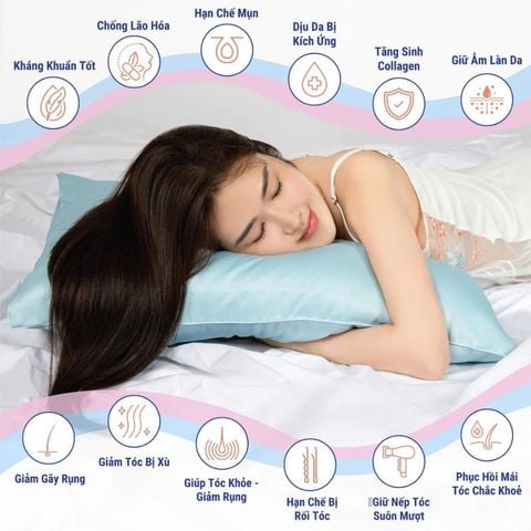 Áo Gối Cao Cấp 100% Pha Đồng Cho Da, Tóc, Mụn