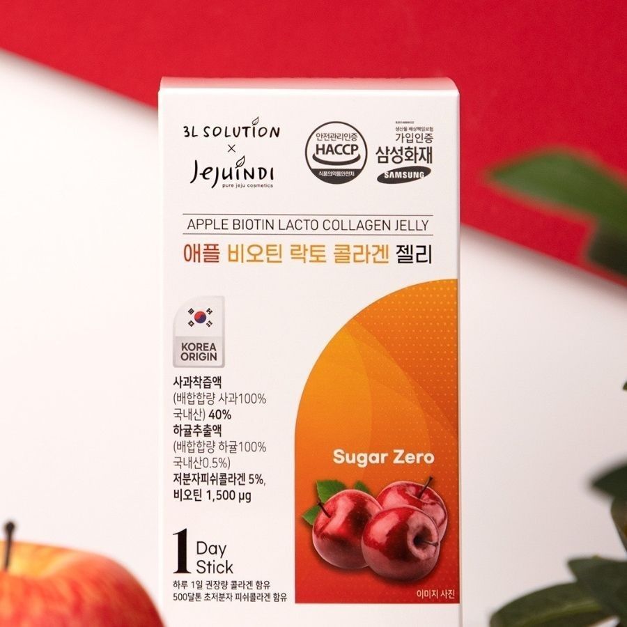  Thạch táo Biotin 3L Solution Jelly Sugar Zero (20g*30 gói) 