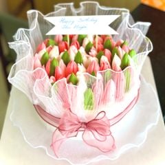 Bánh kem sinh nhật 16FOOD bắt hình bó hoa nhiều màu cực đẹp