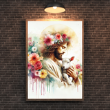  Tranh Treo Tường Tranh Chúa Ôm Chiên - Tranh Công Giáo Cao Cấp, Đẹp, Ý Nghĩa 