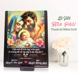  Quà Kỷ Niệm Ngày Cưới - Tranh kỷ niệm hôn phối đẹp tranh gỗ Công Giáo về hôn nhân 