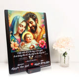  Quà Kỷ Niệm Ngày Cưới - Tranh kỷ niệm hôn phối đẹp tranh gỗ Công Giáo về hôn nhân 