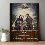  Quà kỷ niệm ngày cưới tranh gỗ Thiên Chúa ban phước cho tình yêu đôi lứa 