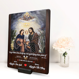  Quà kỷ niệm ngày cưới tranh gỗ Thiên Chúa ban phước cho tình yêu đôi lứa 