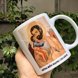  In Ly Sứ Cao Cấp - Cốc In Hình Thánh Giuse Phong Cách Cổ Xưa 