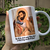  In Ly Sứ Cao Cấp - Cốc In Hình Thánh Giuse Phong Cách Cổ Xưa 