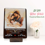  Quà kỷ niệm ngày cưới tranh gỗ Chúa chúc phúc đôi tân hôn 