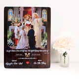  Quà kỷ niệm ngày cưới tranh gỗ Công Giáo quà tặng cưới ý nghĩa 