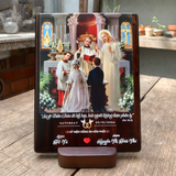  Quà kỷ niệm ngày cưới tranh gỗ Công Giáo quà tặng cưới ý nghĩa 