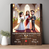  Quà kỷ Niệm ngày cưới tranh gỗ kỷ niệm hôn phối sang trọng 