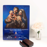  Quà kỷ Niệm ngày cưới tranh gỗ Thiên Chúa chúc phúc hôn nhân 