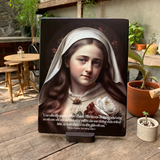  Tranh Thánh Têrêsa Hài Đồng Giêsu - Tranh công giáo để bàn/ treo tường bằng gỗ mộc mạc ý nghĩa 