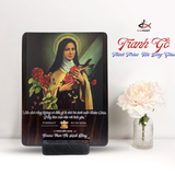  Tranh Thánh Têrêsa Hài Đồng Giêsu - Tranh công giáo để bàn/ treo tường bằng gỗ mộc mạc ý nghĩa 