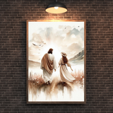  Tranh Treo Tường Chúa Giêsu Đồng Hành Cùng Người Phụ Nữ - Tranh Công Giáo Nghệ Thuật, Mang Ý Nghĩa Thiêng Liêng 