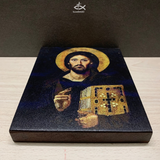  Tranh Gỗ Tranh Icon Chúa Giêsu Với Hai Gương Mặt 