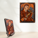  Tranh Gỗ Tranh Icon Đức Mẹ Sầu Bi 