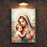  Tranh Treo Tường Tranh Đức Mẹ Bế Chúa Hài Đồng Giêsu - Tranh Công Giáo Nghệ Thuật, Cao Cấp, Ý Nghĩa 