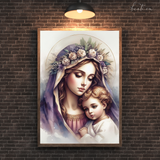  Tranh Treo Tường Tranh Đức Mẹ Bế Chúa Hài Đồng Giêsu - Tranh Công Giáo Nghệ Thuật, Cao Cấp, Ý Nghĩa 