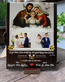  Tranh kỷ niệm hồng ân hôn phối, tranh thiết kế kỷ niệm cưới - Tranh công giáo bằng gỗ mộc mạc ý nghĩa 