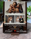  Tranh kỷ niệm hồng ân hôn phối, tranh thiết kế kỷ niệm cưới - Tranh công giáo bằng gỗ mộc mạc ý nghĩa 