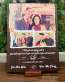  Tranh kỷ niệm hồng ân hôn phối, tranh thiết kế kỷ niệm cưới - Tranh công giáo bằng gỗ mộc mạc ý nghĩa 