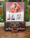  Tranh kỷ niệm hồng ân hôn phối, tranh thiết kế kỷ niệm cưới - Tranh công giáo bằng gỗ mộc mạc ý nghĩa 