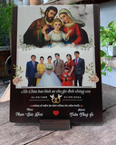  Tranh kỷ niệm hồng ân hôn phối, tranh thiết kế kỷ niệm cưới - Tranh công giáo bằng gỗ mộc mạc ý nghĩa 