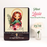  Tranh Kỷ Niệm Bổn Mạng Thánh Lucia Tranh Gỗ Công Giáo Tranh Để Bàn 