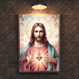  Tranh Treo Tường Tranh Thánh Tâm Chúa Giêsu - Tranh Công Giáo Nghệ Thuật, Tranh Chúa Giêsu Ý Nghĩa Thiêng Liêng 