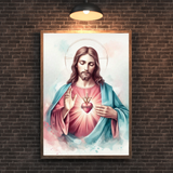  Tranh Treo Tường Tranh Thánh Tâm Chúa Giêsu - Tranh Công Giáo Nghệ Thuật, Tranh Chúa Giêsu Ý Nghĩa Thiêng Liêng 