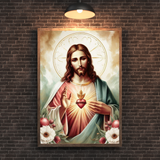  Tranh Treo Tường Tranh Thánh Tâm Chúa Giêsu - Tranh Công Giáo Nghệ Thuật, Tranh Chúa Giêsu Ý Nghĩa Thiêng Liêng 