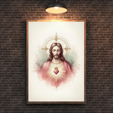  Tranh Treo Tường Tranh Thánh Tâm Chúa Giêsu - Tranh Công Giáo Nghệ Thuật, Tranh Chúa Giêsu Ý Nghĩa Thiêng Liêng 