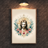  Tranh Treo Tường Tranh Thánh Tâm Chúa Giêsu - Tranh Công Giáo Nghệ Thuật, Tranh Chúa Giêsu Ý Nghĩa Thiêng Liêng 