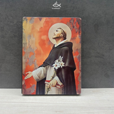  Tranh Gỗ Thánh Đa Minh (Dominic) - Tranh Công Giáo Ý Nghĩa 