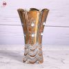  Bình hoa pha lê kích thước cao 35cm đắp nổi hoa văn mạ vàng 24K 