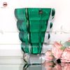  Binh hoa pha lê màu xanh lá vẽ hoa kích thước cao 25cm 