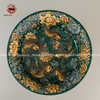  Bát thả hoa cửu ngư trăm hoa men sứ xanh coban đắp nổi vẽ vàng đường kính 50cm 