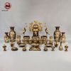  Bộ Đồ Thờ Bát Tràng đầy đủ dâng ban gia tiên men nâu đắp nổi vẽ vàng 29 vật phẩm | Bộ Thờ Cúng Gia Tiên Bát Tràng 